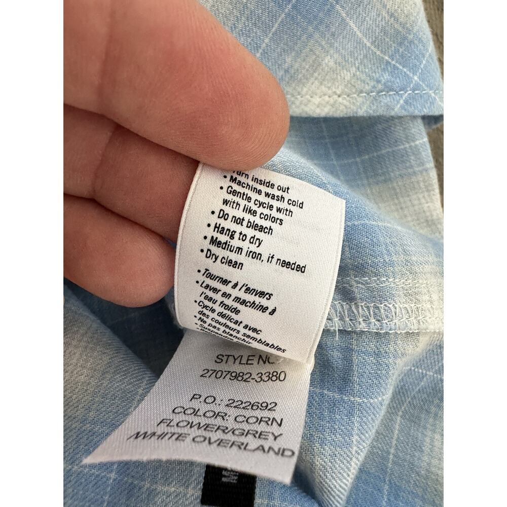 Paige Shirt Top Womens Small Button Up Blue Corn Button Down Plaid Pastel Casual - Picture 3 of 7
